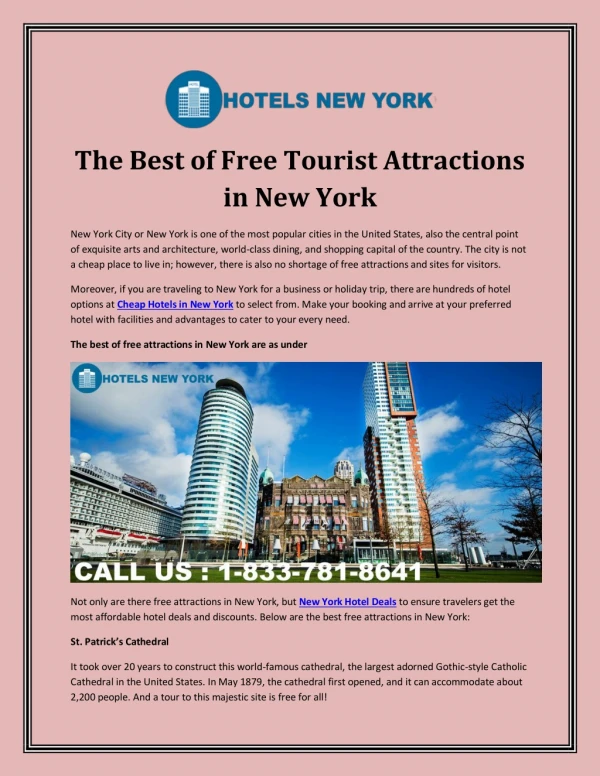 The Best of Free Tourist Attractions in New York