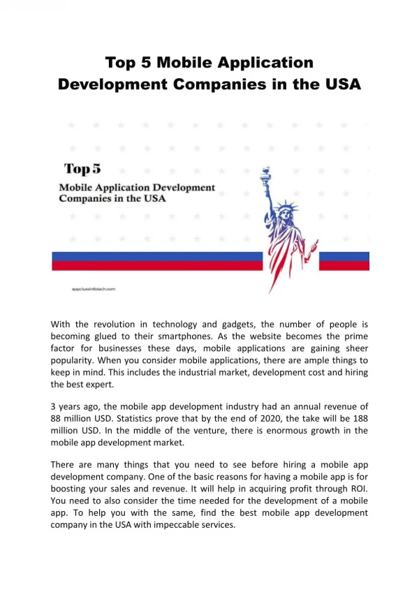 top 5 mobile application development companies