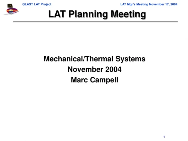 LAT Planning Meeting