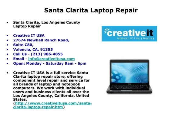 Santa Clarita Laptop Repair | Notebook Repairs Santa Clarita