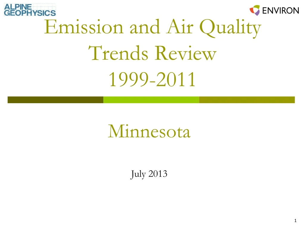 emission and air quality trends review 1999 2011