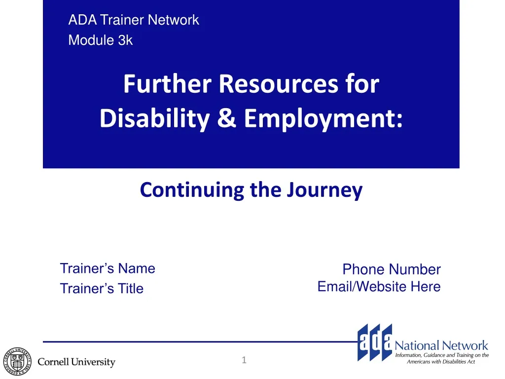 further resources for disability employment
