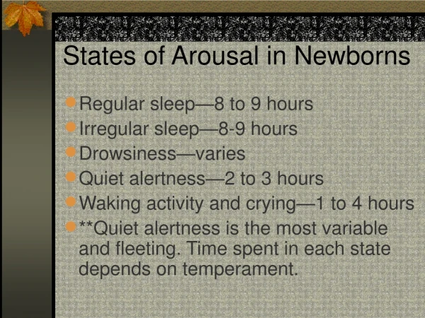 States of Arousal in Newborns