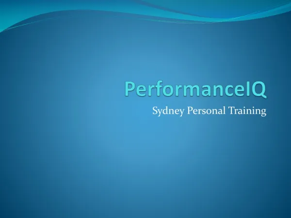 PerformanceIQ - personal training darlinghurst