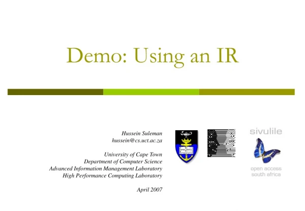 Demo: Using an IR