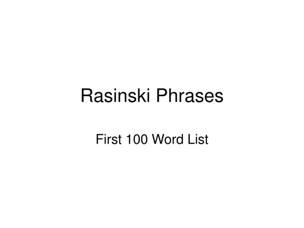 Rasinski Phrases