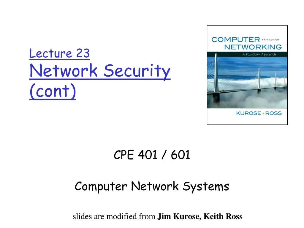 lecture 23 network security cont