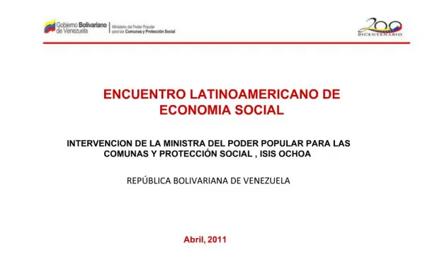 ENCUENTRO LATINOAMERICANO DE ECONOMIA SOCIAL