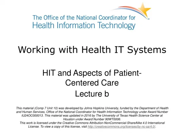 Working with Health IT Systems