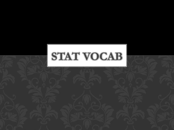 Stat Vocab