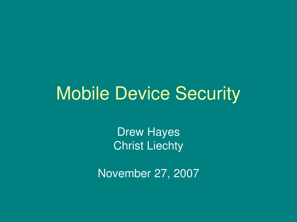 mobile device security