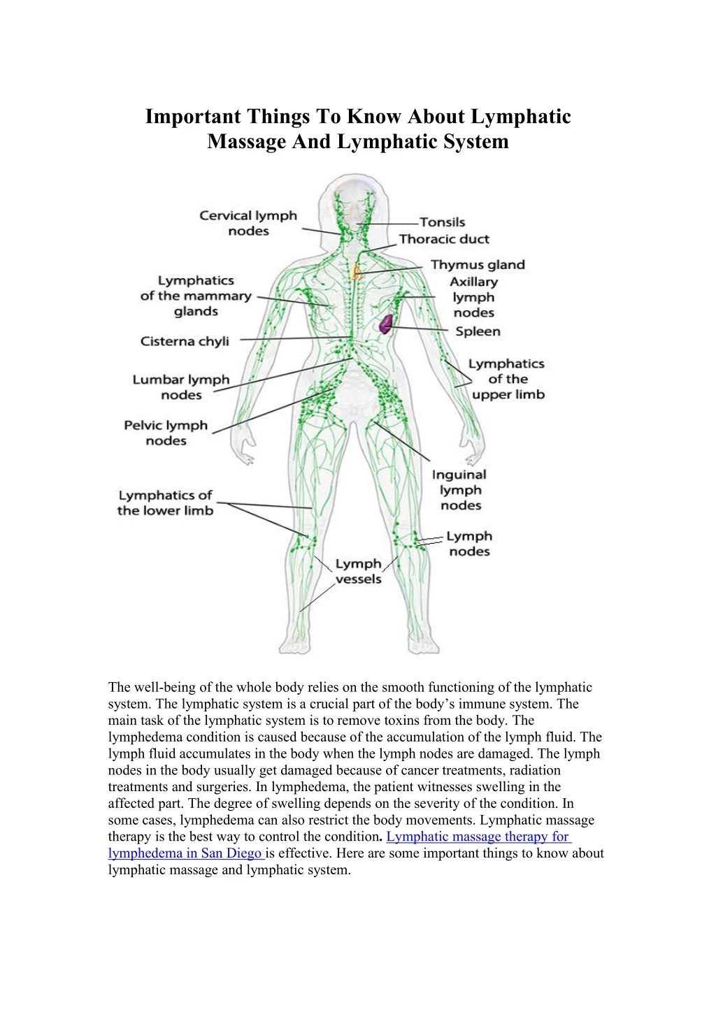 important things to know about lymphatic massage