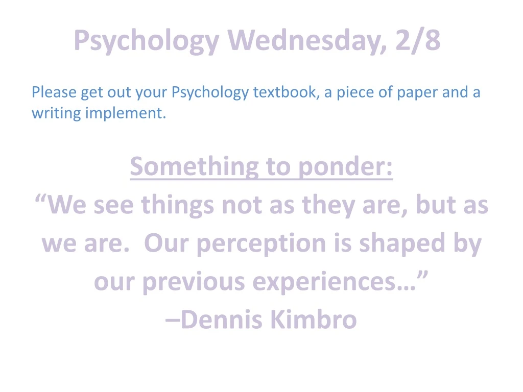 psychology wednesday 2 8