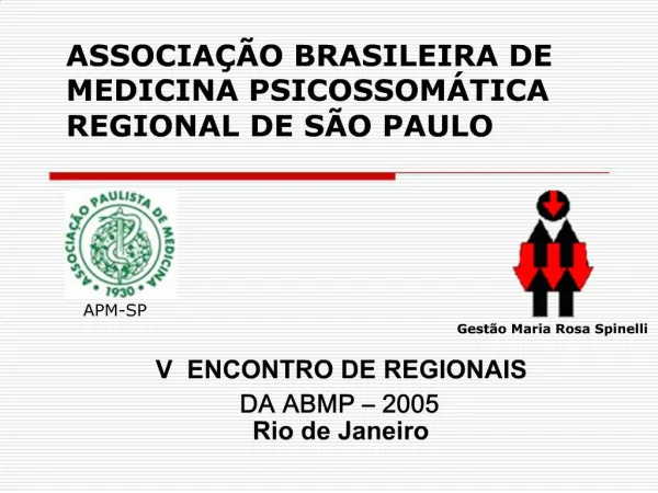 ASSOCIA O BRASILEIRA DE MEDICINA PSICOSSOM TICA REGIONAL DE S O PAULO