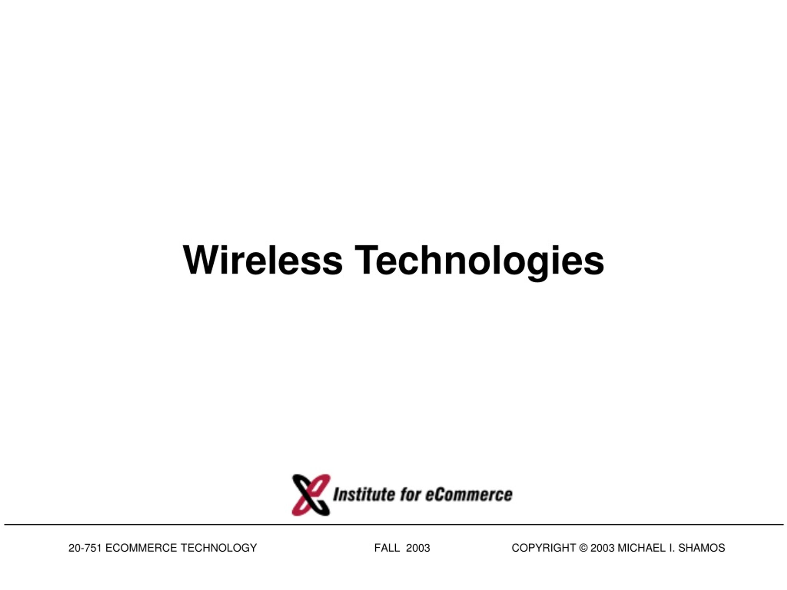 Wireless Technologies - slide 1