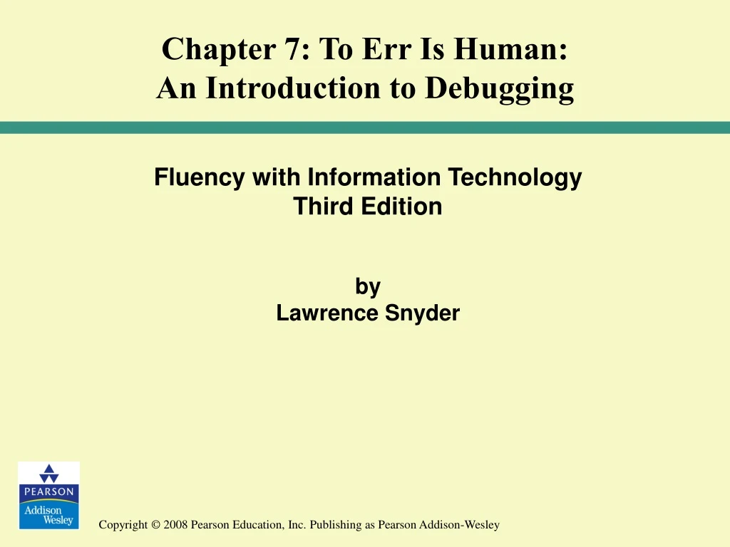 chapter 7 to err is human an introduction