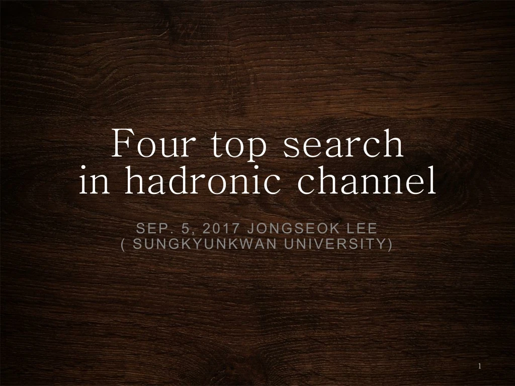 four top search in hadronic channel