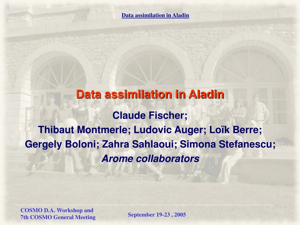 data assimilation in aladin