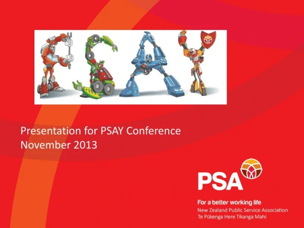 Presentation for PSAY Conference November 2013
