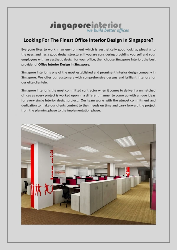 Looking For The Finest Office Interior Design In Singapore?