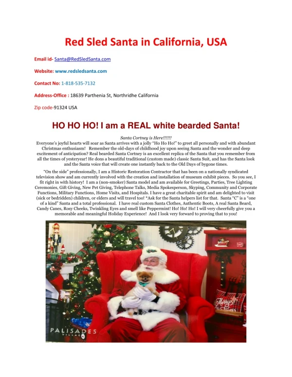 Santa’s Enchantimated Elf California by redsledsanta.com
