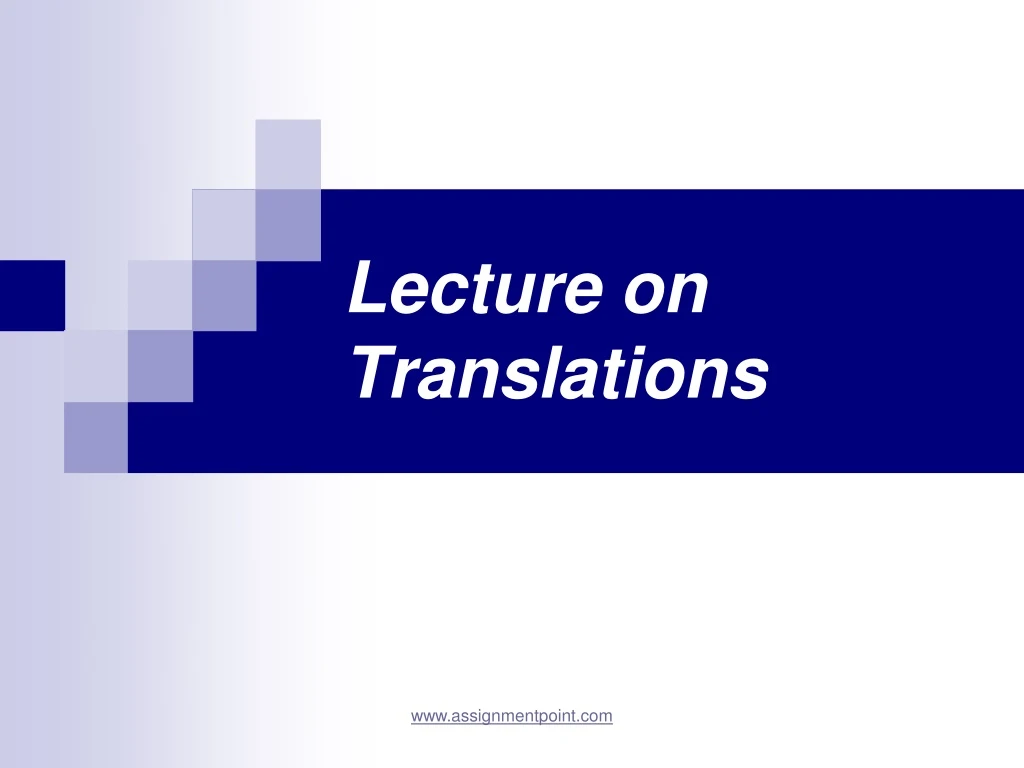 lecture on translations