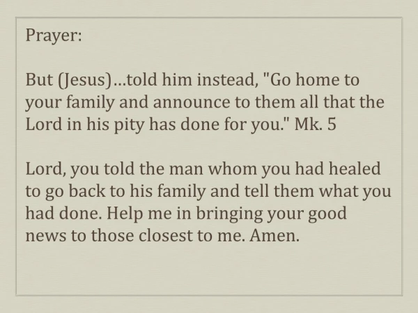 Prayer: