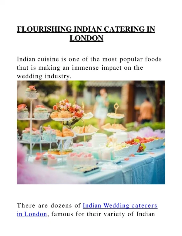 INDIAN CATERING IN LONDON, UNITED KINGDOM