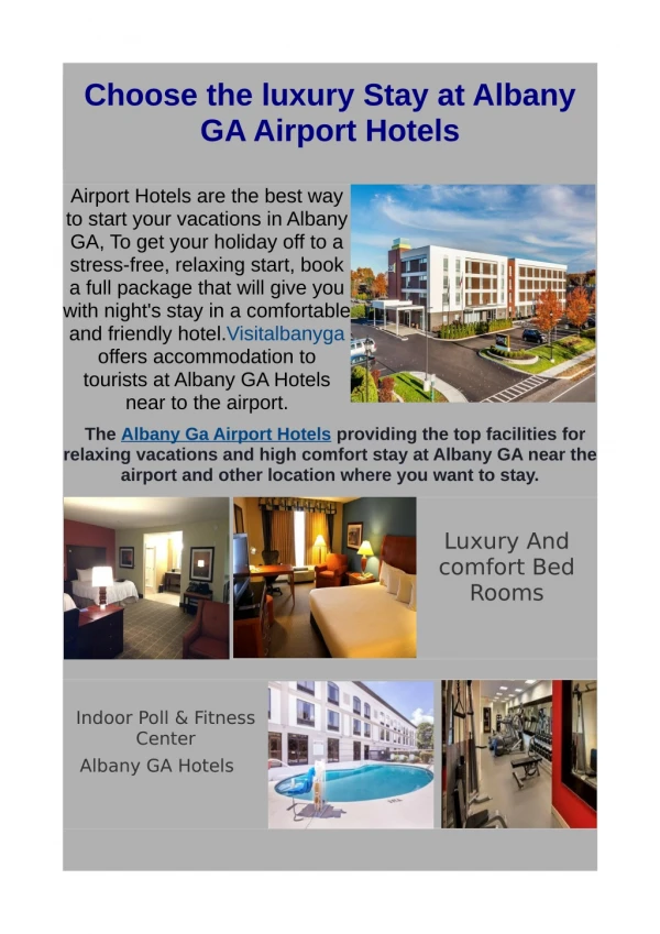Find Suitable Albany GA Airport Hotels