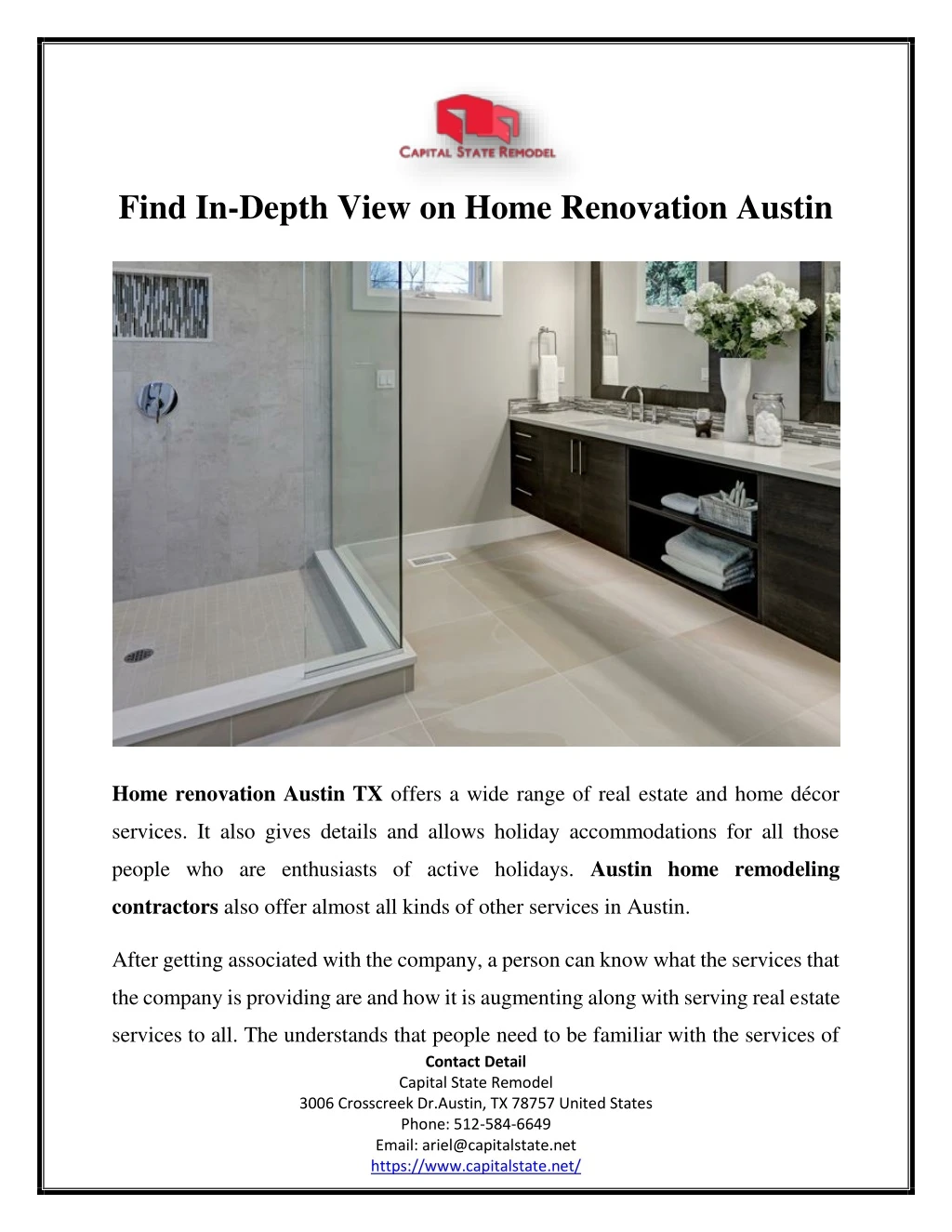 find in depth view on home renovation austin