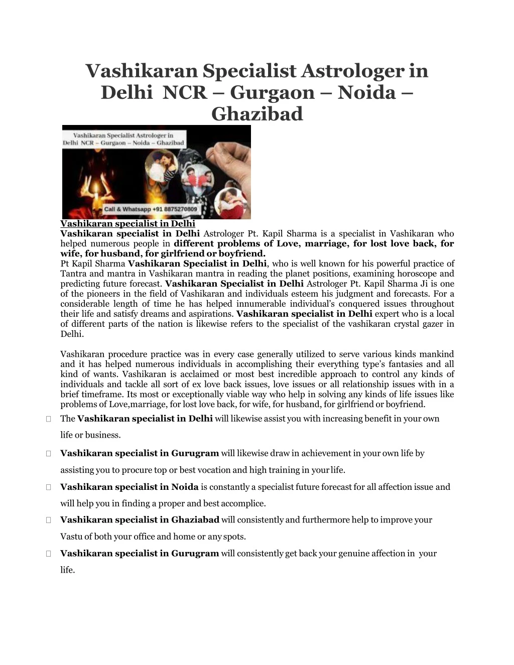 vashikaran specialist astrologer in delhi ncr gurgaon noida ghazibad