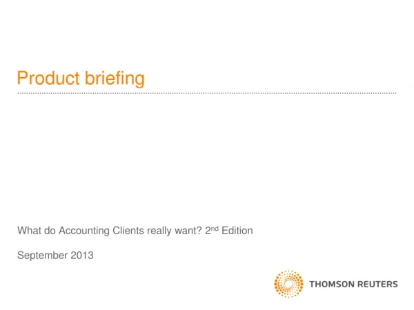 Product briefing