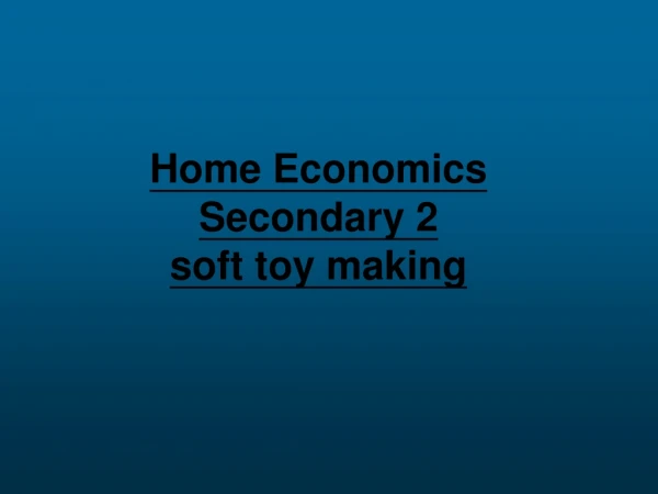 Home Economics Secondary 2 soft toy making