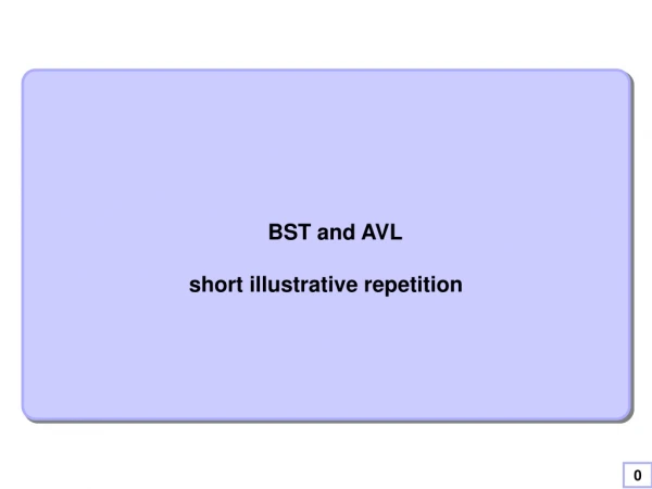 BST and AVL short illustrative repetition