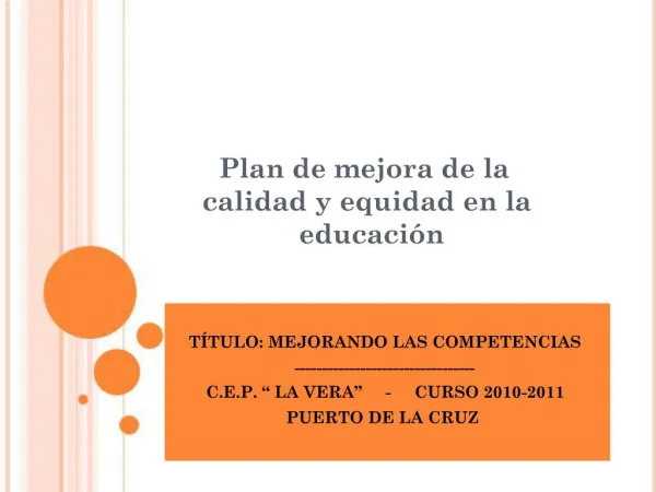 PPT - Ley N 20501: Calidad Y Equidad De La Educaci N Alcances Y ...