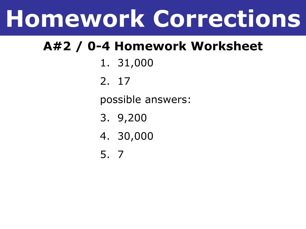 homework corrections