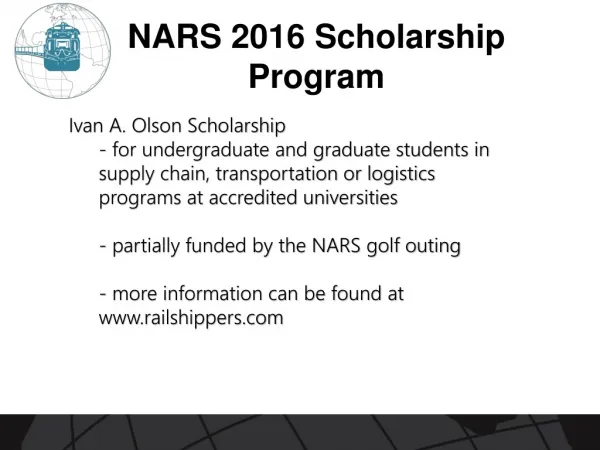 NARS 2016 Scholarship Program