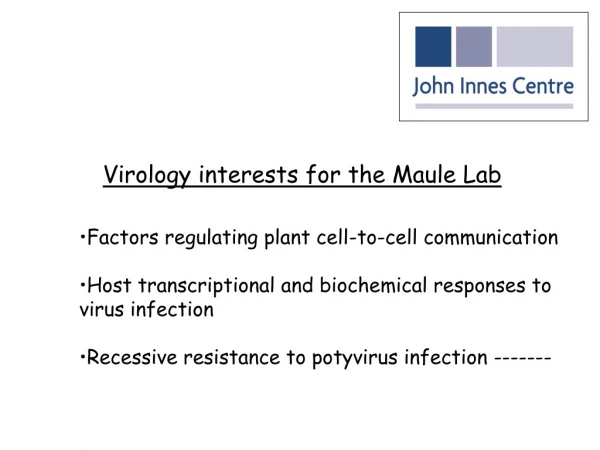 Virology interests for the Maule Lab