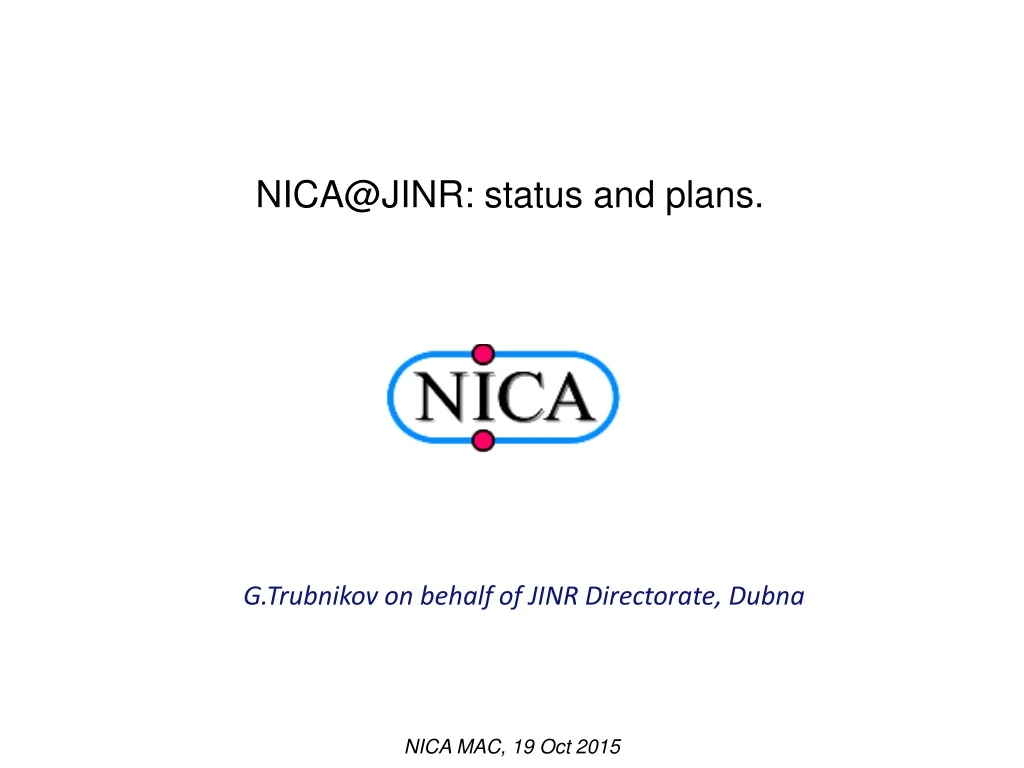 nica@jinr status and plans