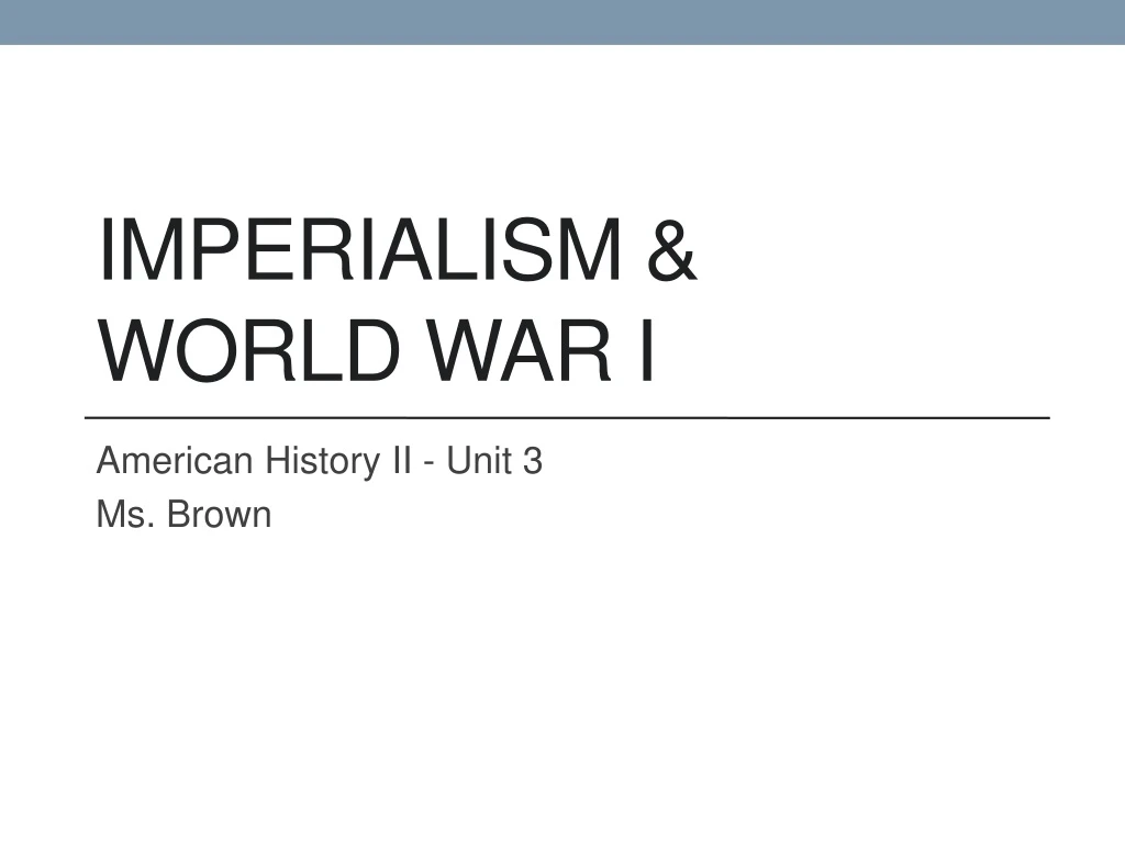 imperialism world war i