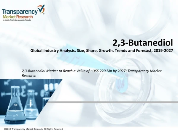 2,3-Butanediol Market - New Market Research Report Announced; Global Industry Analysis 2027