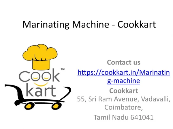 Buy Marinating Machine at Cookkart