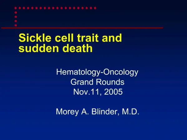 Sickle cell trait and sudden death