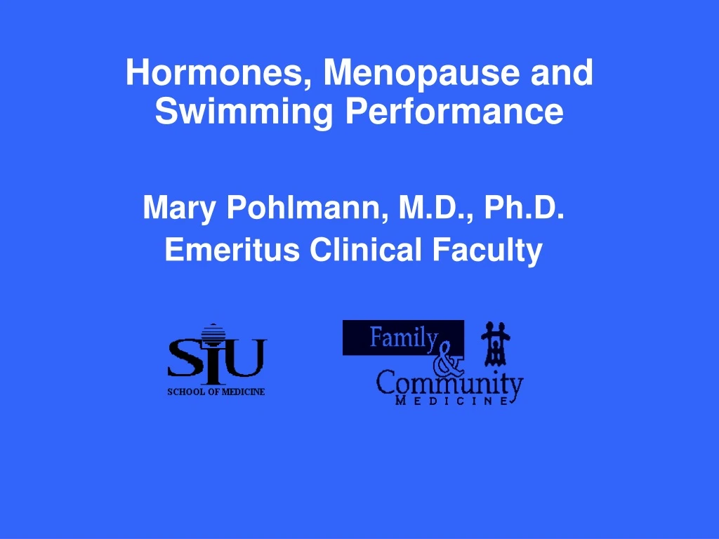 hormones menopause and swimming performance