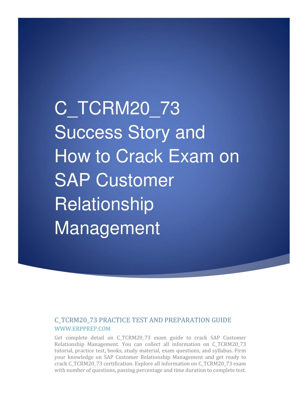c tcrm20 73 success story and how to crack exam