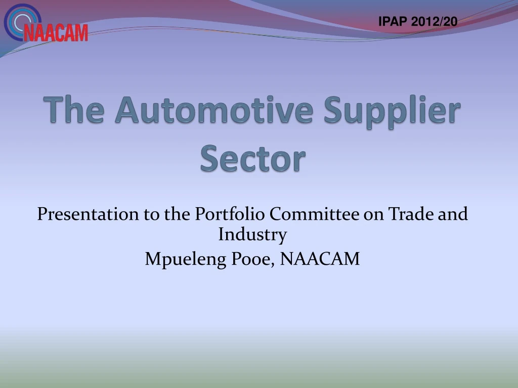 the automotive supplier sector