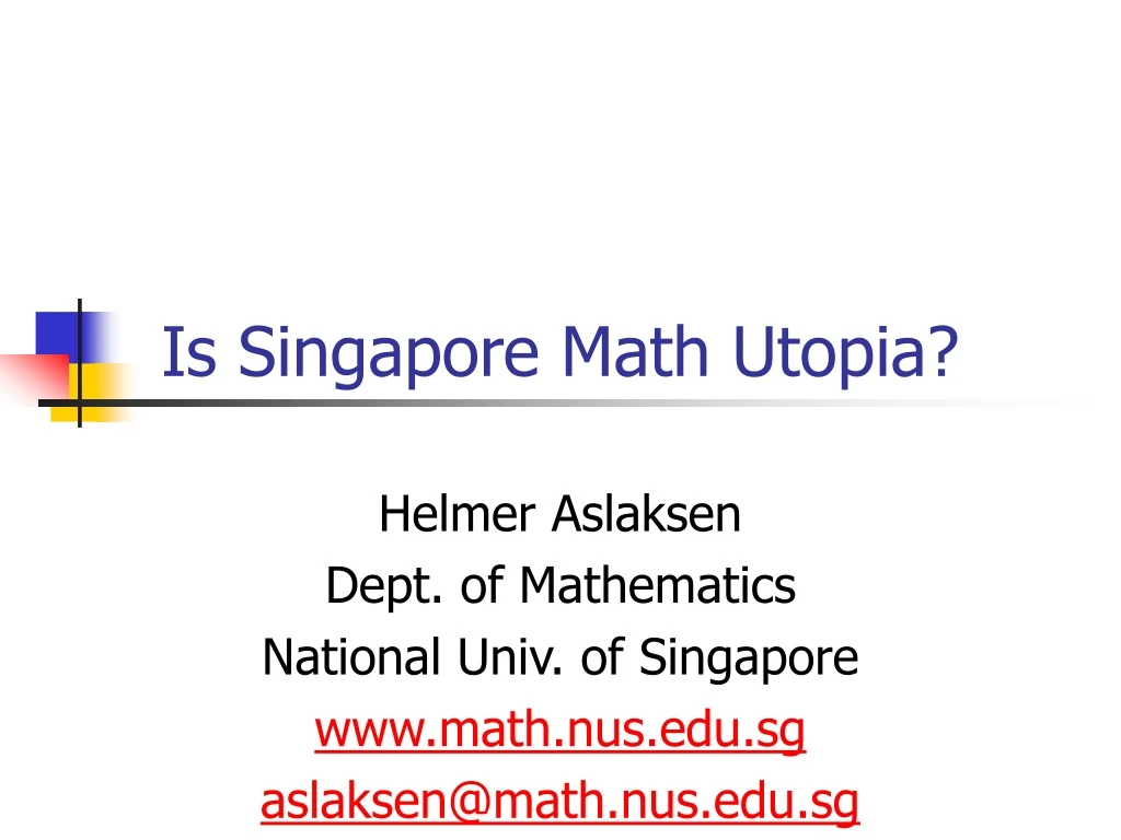 is singapore math utopia