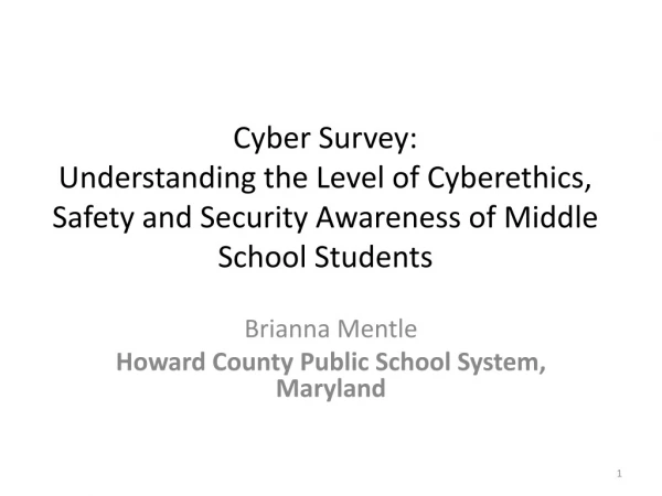 Brianna Mentle Howard County Public School System, Maryland