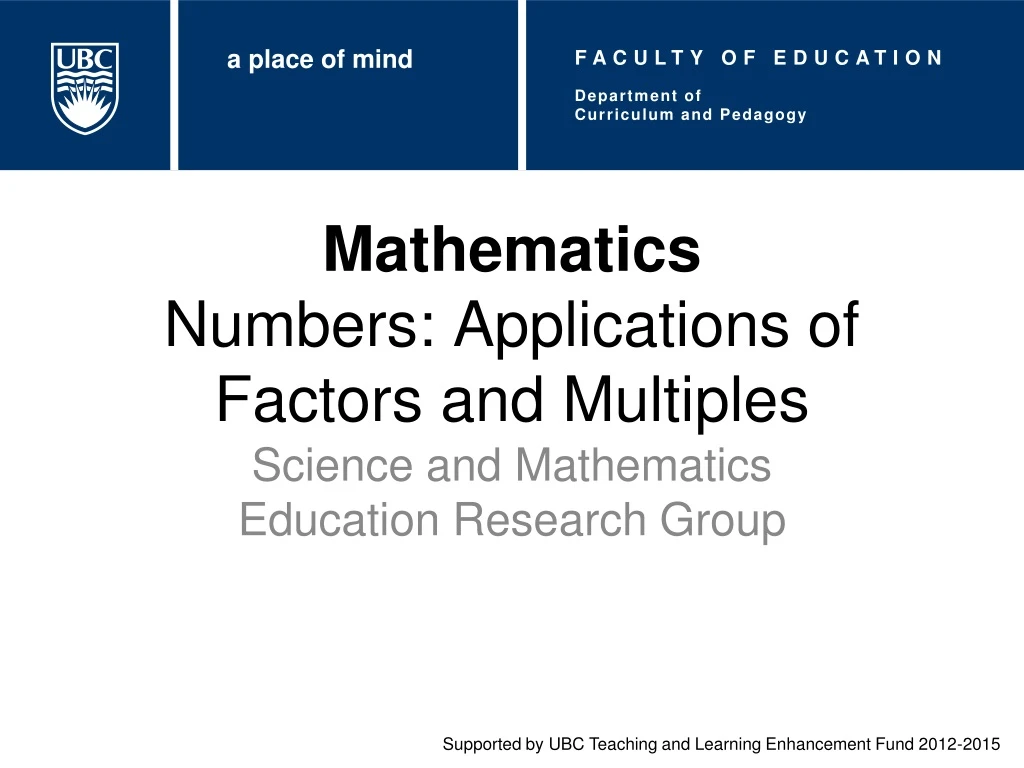 mathematics numbers applications of factors and multiples