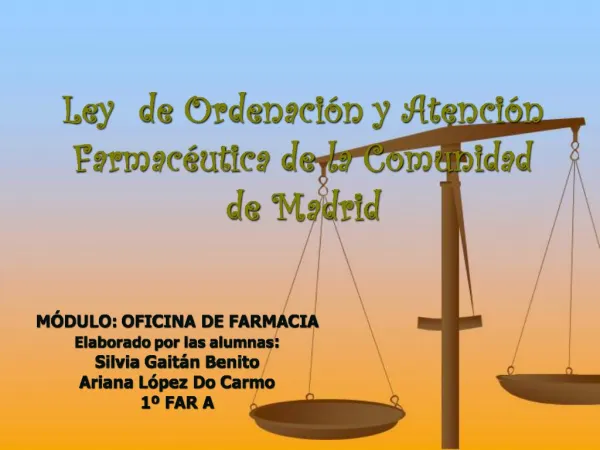 Ley de Ordenaci n y Atenci n Farmac utica de la Comunidad de Madrid